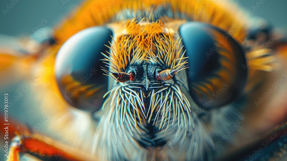 Aufkleber a detailed look at the features and patterns on a bug's face
