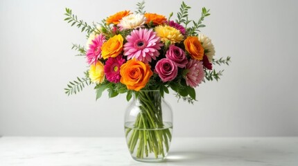 Fototapeta premium Flowers in a Glass Vase