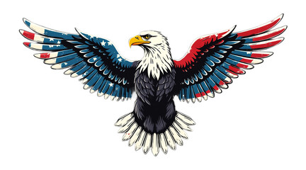 Obraz premium American Bald Eagle with Flag Wings