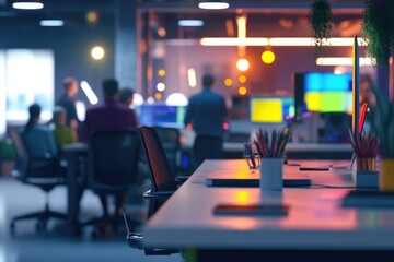 Group of professionals working on computers and phones