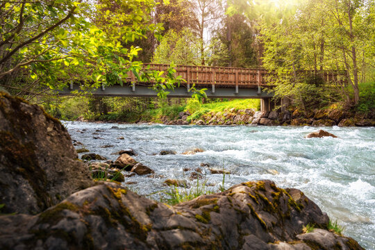 Breitach Flusslauf in &Ouml;sterreich im Sommer
