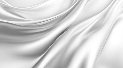 Fototapeta premium Elegant white gray silky fabric background with soft waves and subtle reflections creating an abstract aesthetic for design projects