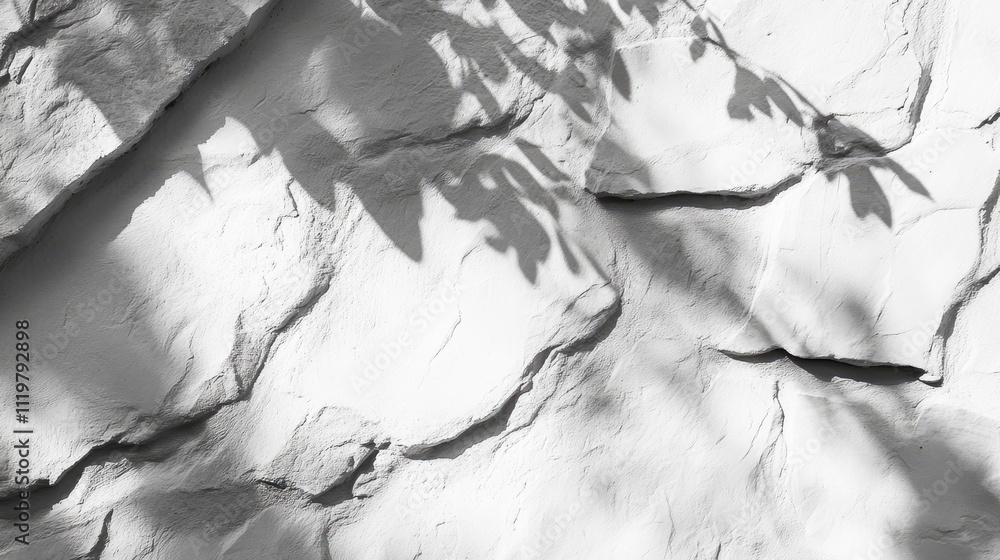 Poster white stone texture with shadow play highlighting natural patterns and depth ideal for background or
