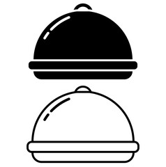 Food serving cover icon, flat style pictogram icon for mobile app ui or ux, vector illustration symbol logo sign design, isolated on white