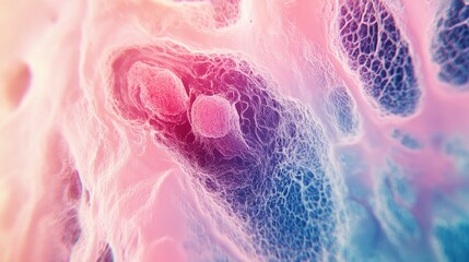 Thyroid gland cellular structure in dog microscopic slide for educational and research purposes in veterinary biology and medical studies