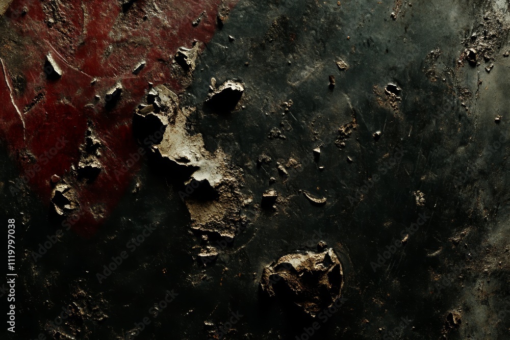 Aufkleber textured grunge surface with peeling paint and rusty details in dark and earthy tones for abstract b