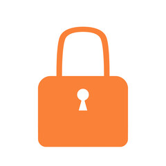 Doodle Icon padlock illustration security key that can be used for sticker, book, mandala, scrapbook, icon, decorative, etc. with aesthetic colorful orange color