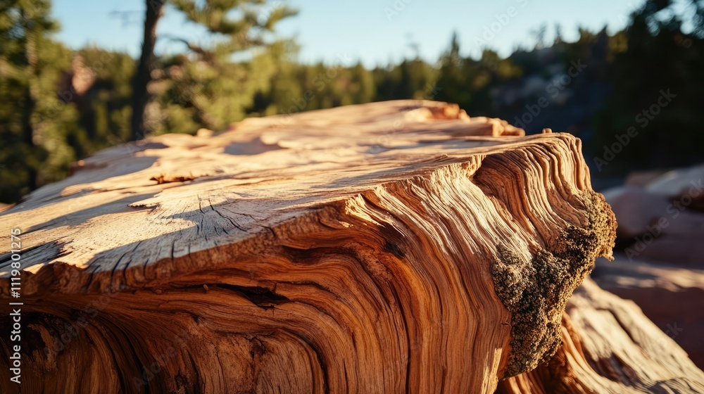 Poster closeup of weathered tamarack wood showing natural textures and patterns in a forested environment