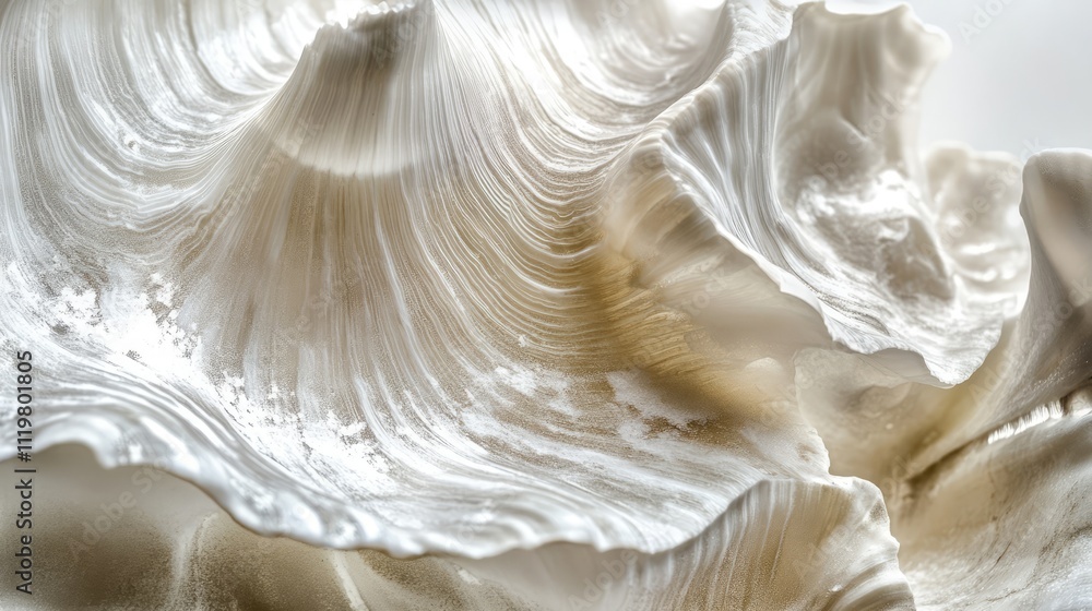 Poster detailed close up of a beautiful ocean shell showcasing intricate patterns and textures ideal for de