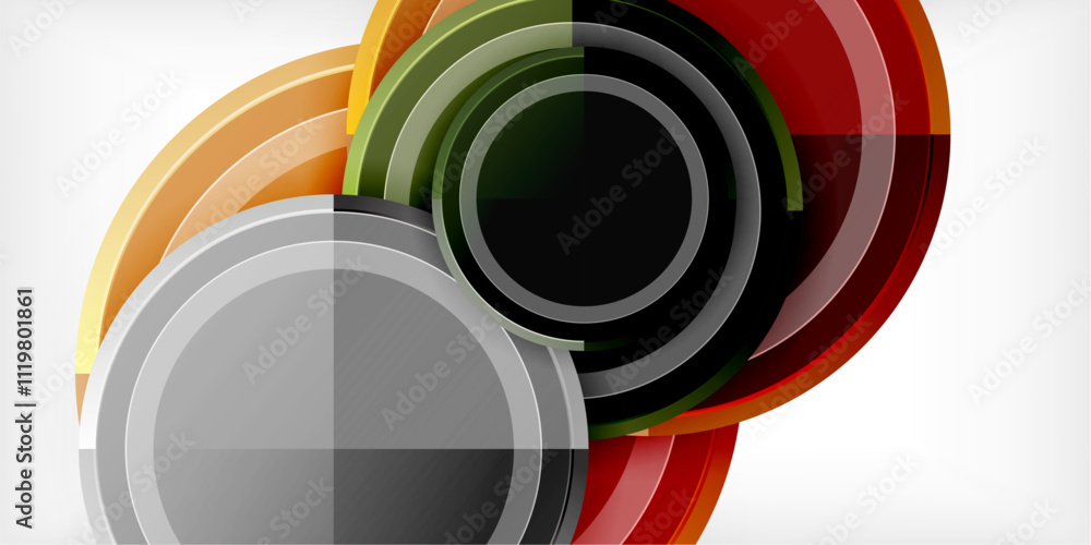 Poster geometric design abstract background - circles