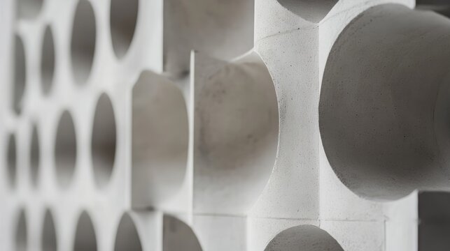 Abstract geometric pattern on a white surface showcasing modern texture and unique visual appeal for interior design inspiration.