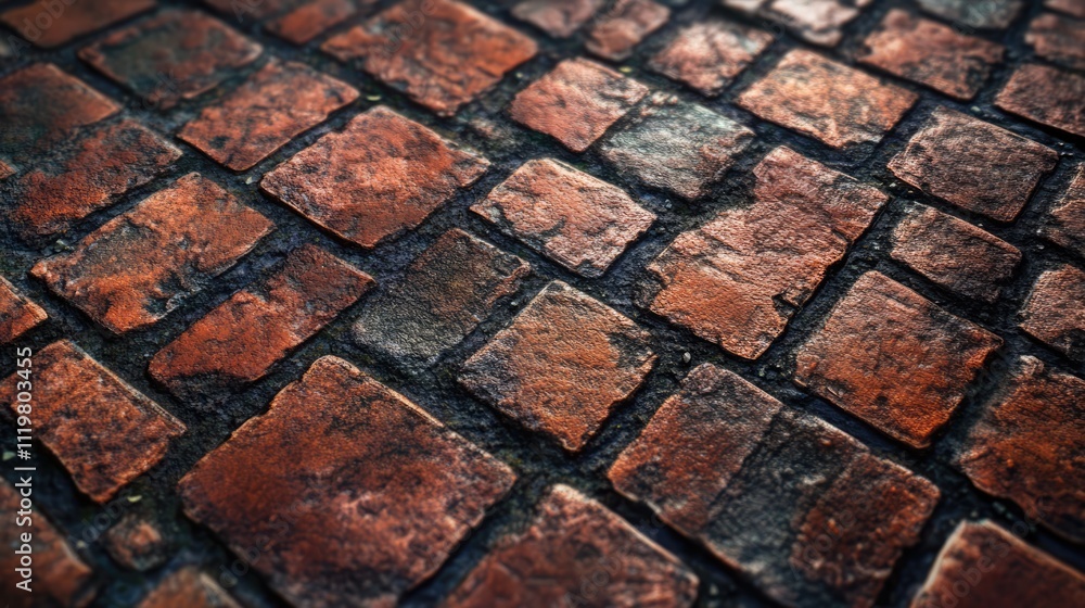 Aufkleber textured brick stone pavement with varying shades and patterns for use in design or architectural ba
