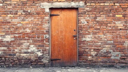 Bricked Up Door with Cinder Block Wall Texture in an Abandoned House Exterior Setting