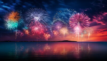 colorful firework on a black background
