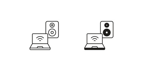 hifi set icon with white background vector stock illustration