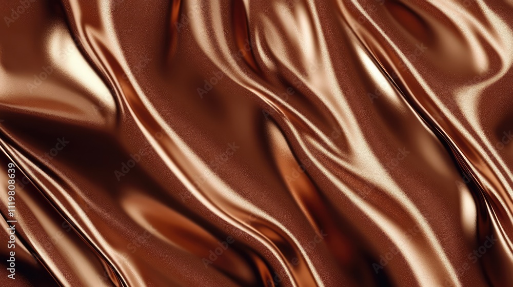 Poster shiny brown foil texture with ripples and folds suitable for backgrounds and design projects.