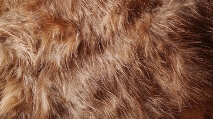 Fototapeta premium Brown feather texture close-up showcasing soft, fine fibers of a bird providing a natural and organic visual element for design projects.