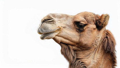 Fototapeta premium dromedary or arabian camel isolated on white background