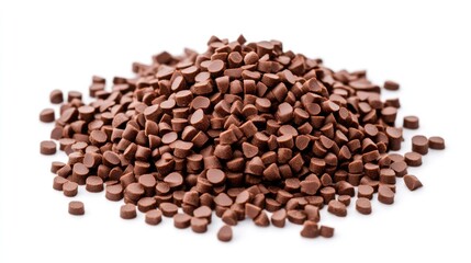 Brown polymer masterbatch granules isolated on white background ideal for product profiles and catalog designs in the plastic industry