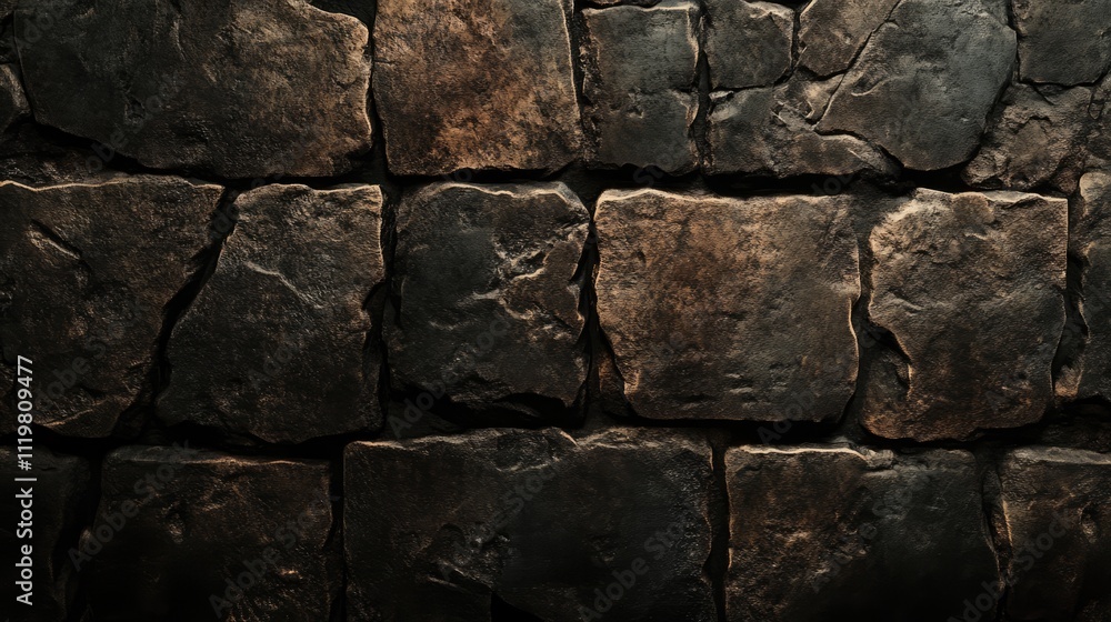 Poster dark textured stone wall background with a rugged and weathered appearance ideal for various design 