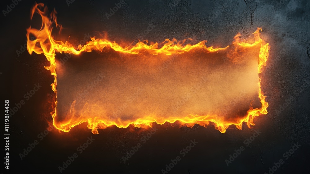 Aufkleber glowing edge of burning paper against dark background creating dramatic visual effect