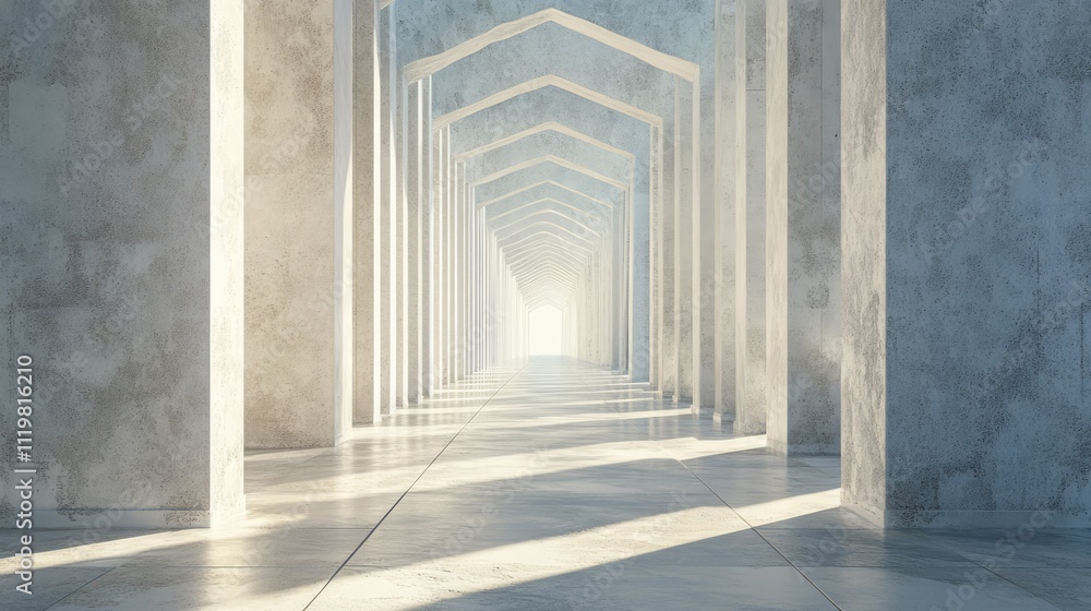 Aufkleber stunning abstract architectural corridor with luminous perspective and marble textures creating a se