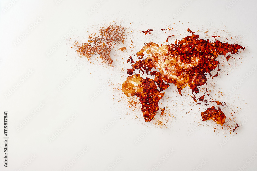 Poster a dynamic world map features glowing dots that pulse, symbolizing connections across different regio