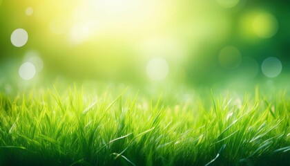 Obraz premium natural abstract soft green defocused sunny background with grass and light spots spring easter backdrop with copy space