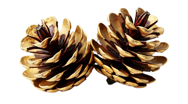 golden pine cones