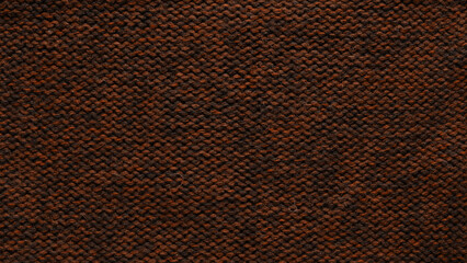 Texture of smooth knitted red brown sweater with pattern. Top view, close-up. Handmade knitting wool or cotton fabric texture. Background of knitting patterns front and back 
