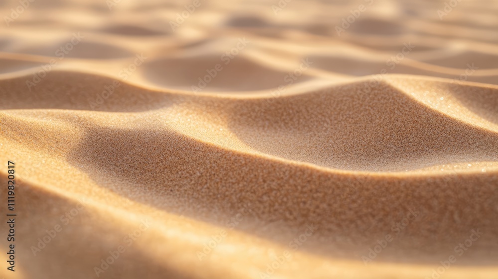 Poster textured sandy surface with gentle waves reflecting light showcasing natural patterns and colors in 