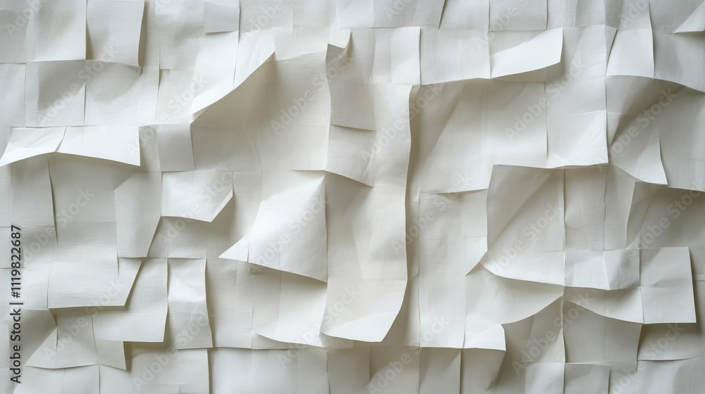 Poster textured white paper motif showcasing layered and crumpled surfaces for creative backgrounds and des