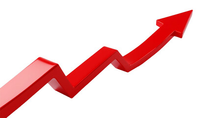 red arrow graph isolated on white background 