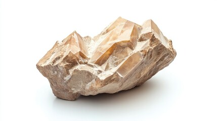 Barite mineral rock formation showcasing barium sulfate features on a clean white background for geological or educational use