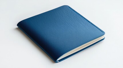 Biometric passport in blue cover displayed on white background emphasizing security and travel identity features for citizenship representation.