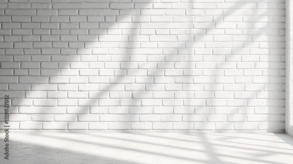 Canvas Prints white brick wall background with shadows ideal for texturing and interior design concepts
