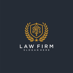 PT letter monogram logo for lawfirm with pillar & leaf image design