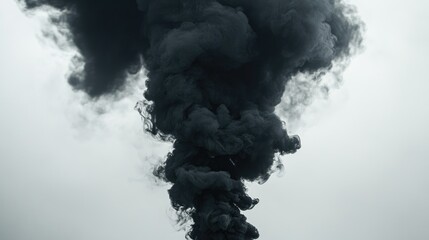 Abstract swirling black smoke against a neutral background creating a dramatic and artistic visual effect for creative designs and projects.