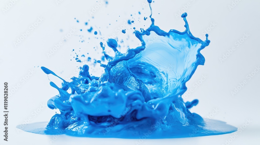 Poster vibrant blue water splash on white background creating dynamic and artistic visual effect for creati