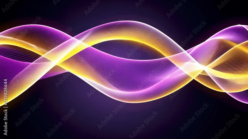 Aufkleber abstract colorful wave illustration with smooth gradient movement on dark background