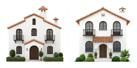 Peaceful Mediterranean homes white terracotta roof house villa architecture building real estate home design spanish style residential property