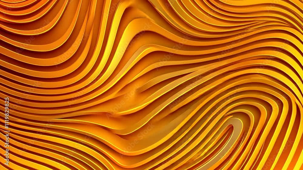 Poster Abstract Waves of Orange and Yellow Creating a Dynamic Flowing Texture for Visual Design