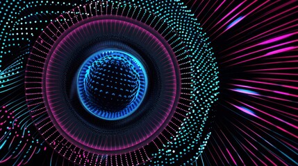 Abstract Cosmic Orb with Glowing Lines