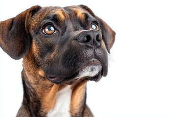 Obraz premium Friendly Mixed Breed Dog Portrait with Gentle Eyes