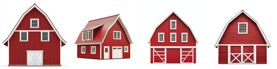 Rustic charm of red barns peaceful countryside scene