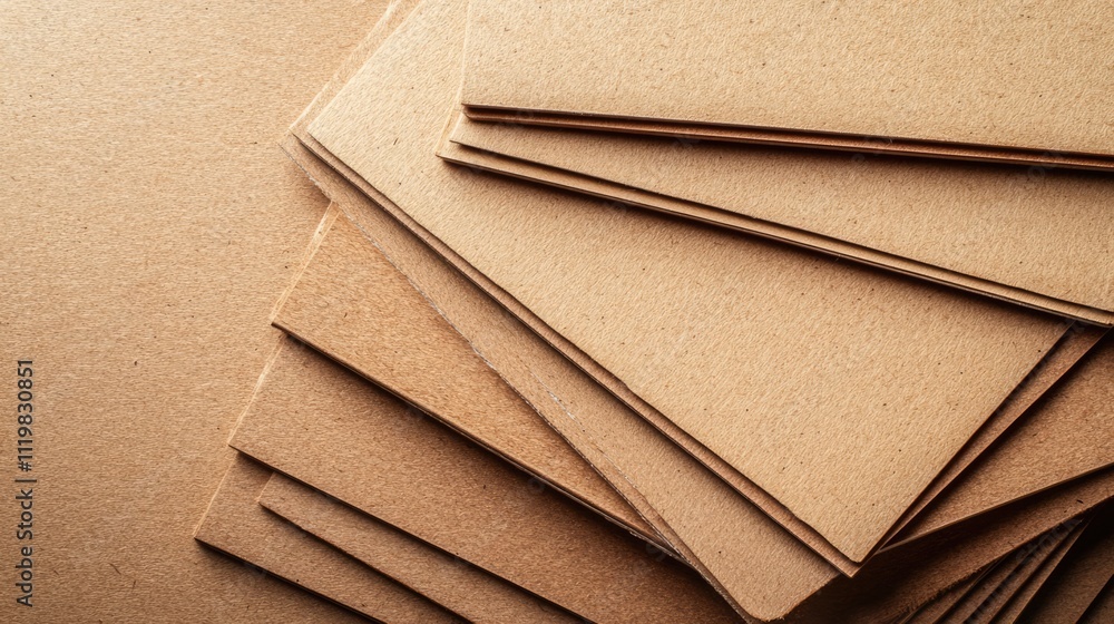 Poster layered chipboard sheets creating a textured background for design applications and creative project
