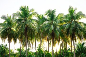 Obraz premium Tropical Palm Trees Swaying in a Gentle Breeze