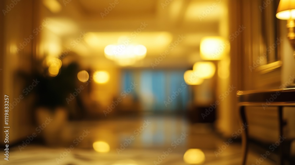 Poster luxurious hotel interior with soft bokeh lighting creating an elegant abstract background for web de