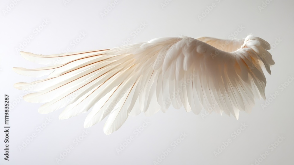 Poster elegant bird wings gracefully displayed against a clean white background highlighting their intricat