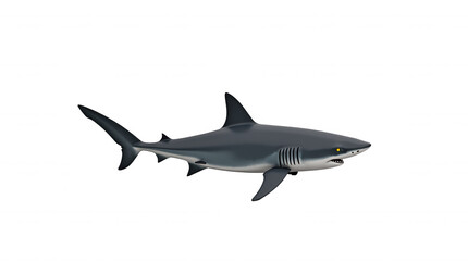 Fototapeta premium Realistic Shark Illustration with Transparent Background for Ocean-Themed Designs and Projects